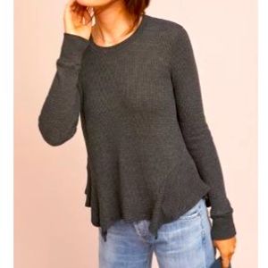 Anthropologie Kenwood Ruffled Pullover -black